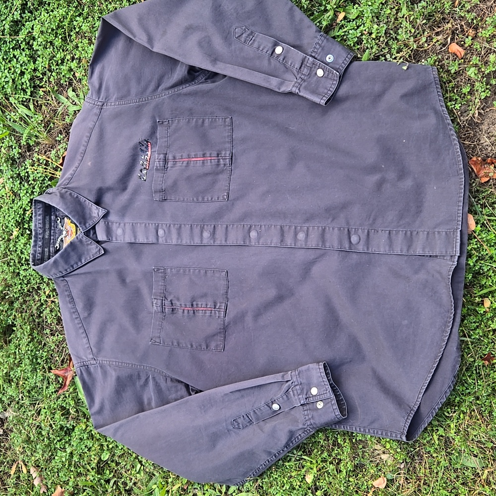 HARLEY-DAVIDSON ▪︎ Vintage Men's Black Shirt Logo, Size L